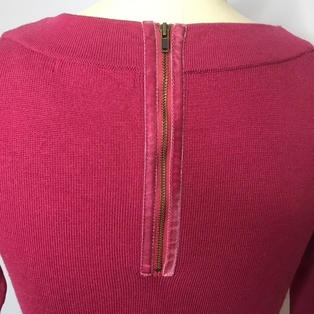 Boden Pink Knit Dress- Ruffle Gem Collar- Size 6 - Picture 4 of 6